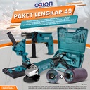 Paket Lengkap 49 - Gerinda Tangan HG954 - Mesin Bor Tangan HD600S