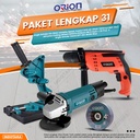 Paket Lengkap 31 - Gerinda Tangan HG954V - Mesin Bor Tangan HD6622P