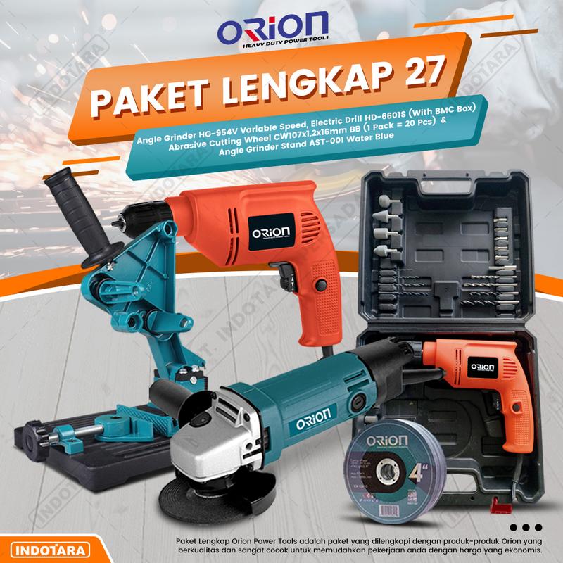 Paket Lengkap 27 - Gerinda Tangan HG954V - Mesin Bor Tangan HD6601S