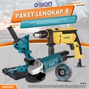 Paket Lengkap 8 - Gerinda Tangan HG954 - Mesin Bor Tangan HD6617P