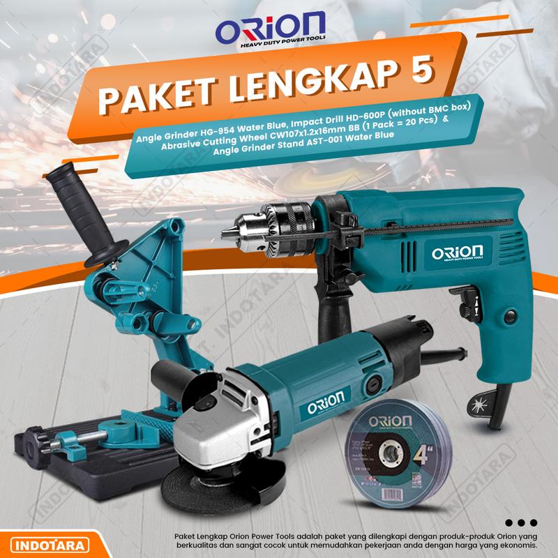Paket Lengkap 5 - Gerinda Tangan HG954 - Mesin Bor Tangan HD600P