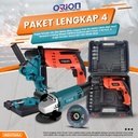 Paket Lengkap 4 - Gerinda Tangan HG954 - Mesin Bor Tangan HD6622S