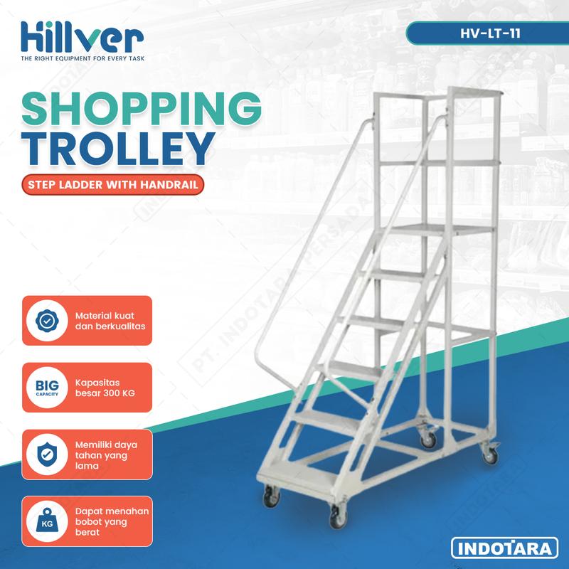 Tangga Dorong Gudang Rolling Steel Ladder Hillver