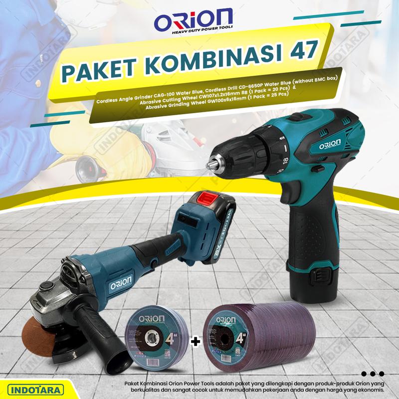 Paket Kombinasi 47 - Gerinda Tangan CAG100 - Mesin Bor Tangan CD6650P