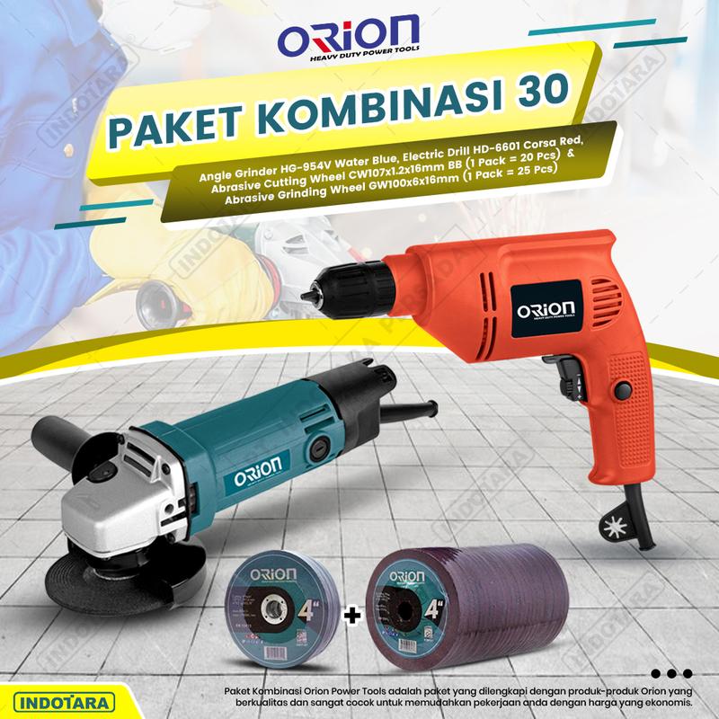 Paket Kombinasi 30 - Gerinda Tangan HG954V - Mesin Bor Tangan HD6601
