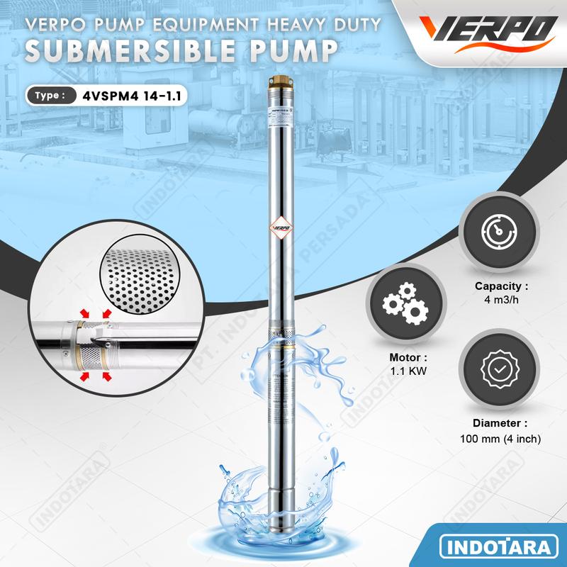 Pompa Air Submersible Satelit Verpo 4 Inchi - 4VSPM4 14-1.1