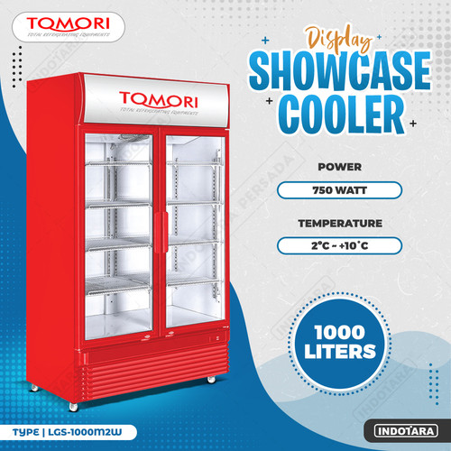 Tomori Display 2 Pintu / Showcase Cooler 1400 Liter - Red