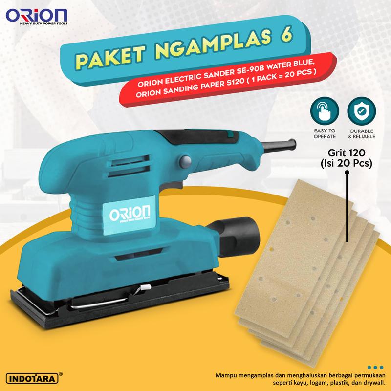 Paket Ngamplas 4-6 - Orion Electric Sander SE-90B - Water Blue