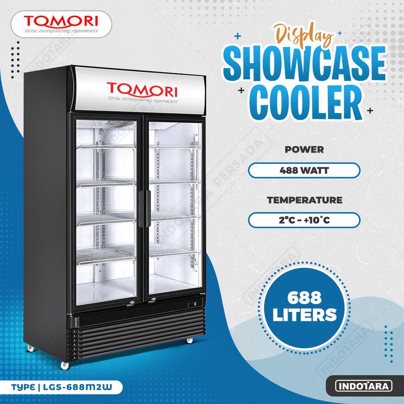 Tomori Display 2 Pintu / Showcase Cooler 1400 Liter - Black