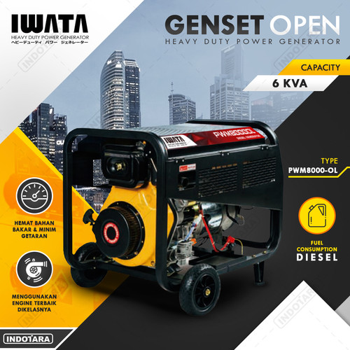 Genset Diesel IWATA 6Kva Silent - PWM8000-OL 3 Phase