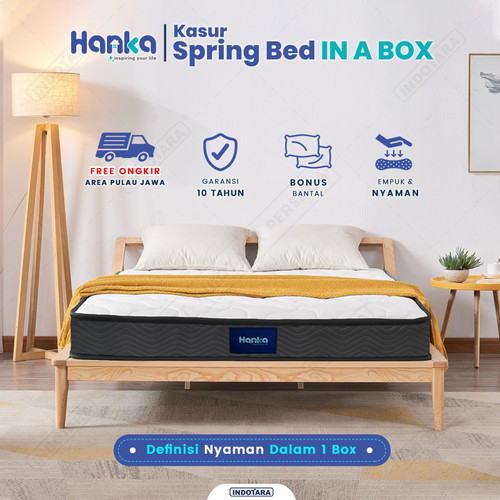 Kasur Spring Bed IN A BOX HANKA MEDIUM Ukuran 180X200 FREE BANTAL