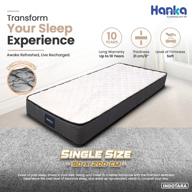 Kasur Spring Bed IN A BOX Hanka (Bonnell Soft) - FREE Bantal