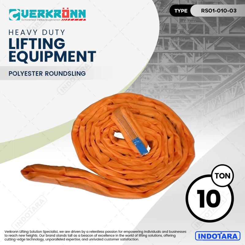 Verkronn Polyester Roundsling / Tali Angkat Kapasitas 10 Ton