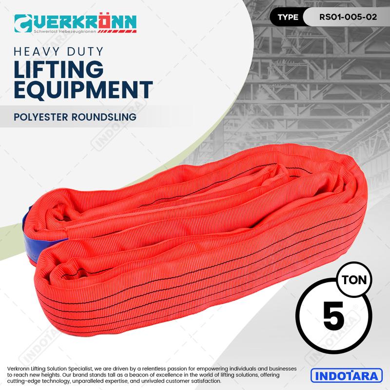 Verkronn Polyester Roundsling / Tali Angkat Kapasitas 5 Ton