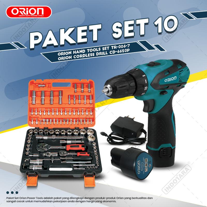 Paket Set 10 - Cordless Drill CD-6650 - Hand Tools TR-006-7