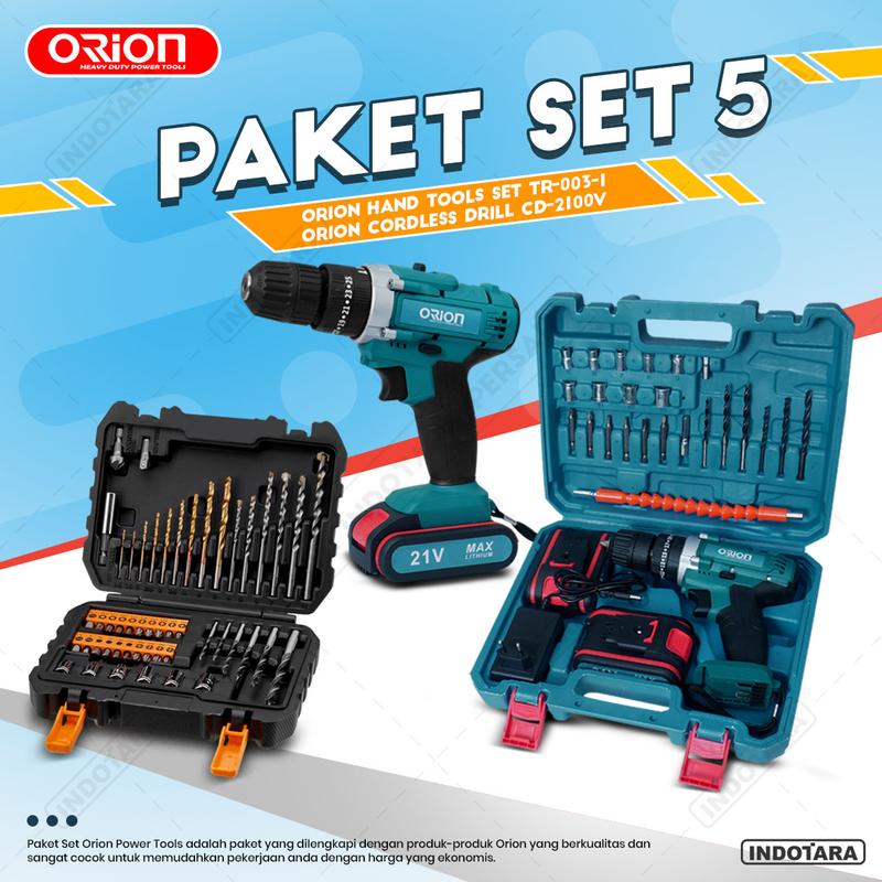 Paket Set 5 - Cordless Drill CD-2100V - Hand Tools TR-003-1