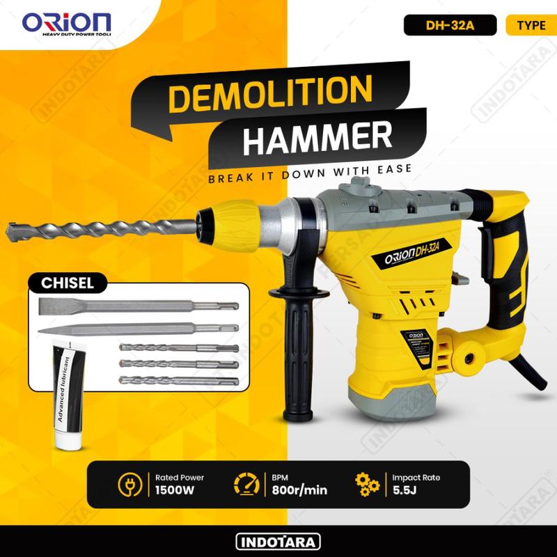 Mesin Jack Hammer Bobok Beton Orion DH-32A Demolition Hammer DH-32A