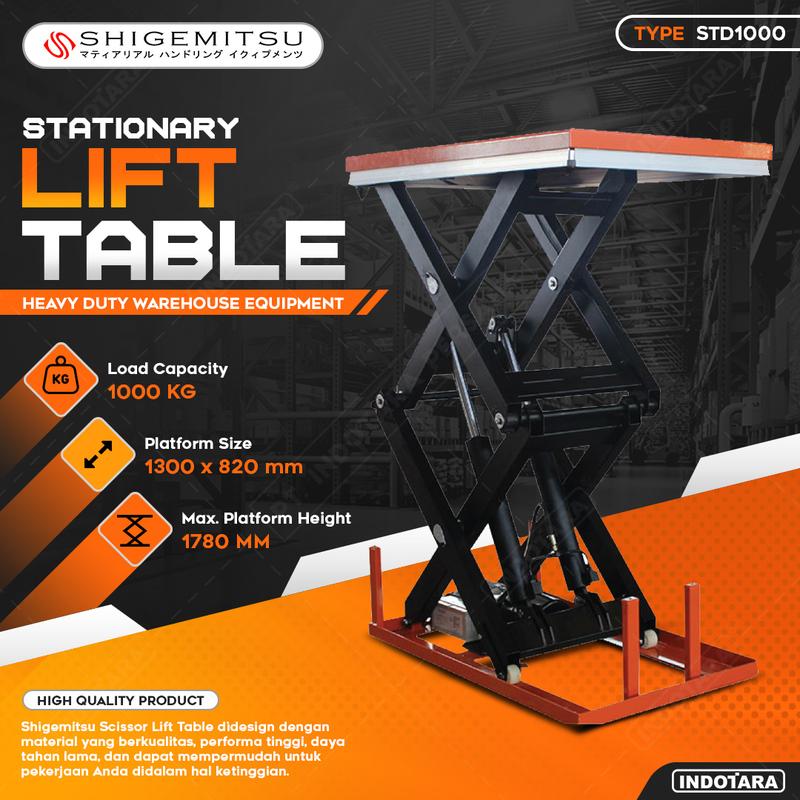 Shigemitsu Warehouse Equipment Heavy Duty Lift Table STD1000 - 1 Ton
