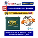 Voucher Aki GS ASTRA MF 80D26L Innova Fortuner Pajero Free Jasa Ganti