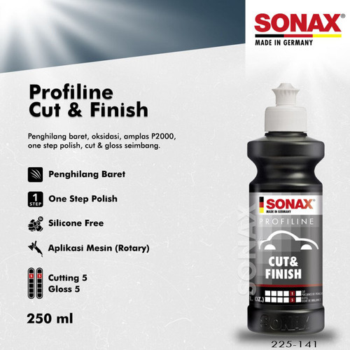 SONAX Profiline Cut & Finish 5/5 250ml Menghilangkan Baret Dengan Cepat / Poles