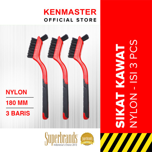 Kenmaster Sikat Kawat Nylon KM-S03 180MM 3 Pcs/Set -SIKT030