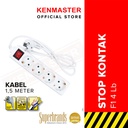 Kenmaster Stop Kontak F1 - 4 Lubang Putih Stopkontak Colokan Listrik Colokan