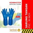 Hunter Sarung Tangan PVC Biru 16 Inch - Sarung Tangan PVC Tebal Sarung Tangan Karet PVC