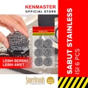 Kenmaster Sabut Cuci Piring Isi 6 Pcs / Sikat Cuci Piring / Sabut Stailess Steel Anti Karat / Sabut Kawat / Swash Scourer Brush Refill