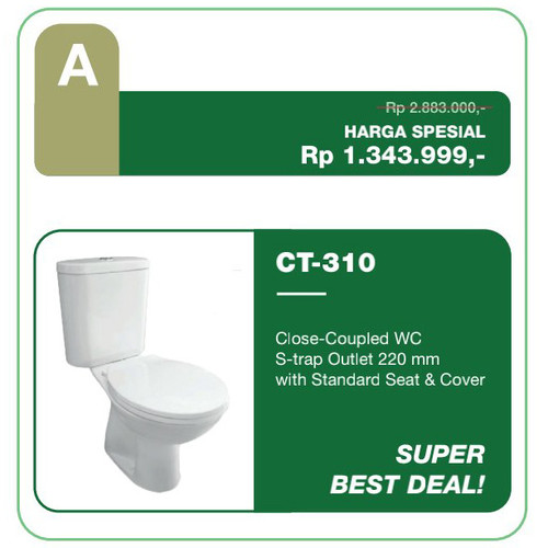 Promo Closet Duduk Wasser CT- 310 Standar