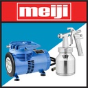 MEIJI Spray Gun F65 + Mini Compressor PT-888 / Semprot Cat (3850-065)