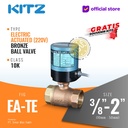 Electric / Motorized Ball Valve Bronze KITZ Fig. EA-TE , Drat / Screw