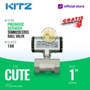 Pneumatic Ball Valve Stainless SUS316 KITZ Fig. C-UTE , 1" - 25mm , Drat / Screw