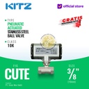 Pneumatic Ball Valve Stainless SUS316 KITZ Fig. C-UTE , 3/8" - 10mm Drat / Screw
