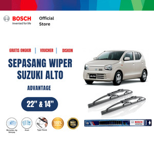 Bosch Sepasang Wiper Kaca Mobil Suzuki Alto AMF 2008 Advantage 22 dan 14 Inci