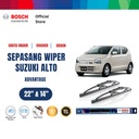 Bosch Sepasang Wiper Kaca Mobil Suzuki Alto AMF 2008 Advantage 22 dan 14 Inci