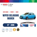 Bosch H306 Rear Wiper Kaca Belakang Mobil Nissan March 2010-2019 - Lock 3 Size 12 Inci