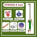 1 set Strong 8 Gas Cutting Torch ST-8 Blender Las Potong ST 8 Gas Propana LPG ACE ada Nozzle Double Selang Reglator OXY Reglator  ACE Reglator  Gas Klem