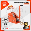 Hand Winch Auto Brake / Katrol Manual 2600 Lbs x 15 Meter TOYO