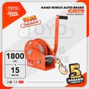 Hand Winch Auto Brake / Katrol Manual 1800 Lbs x 15 Meter TOYO