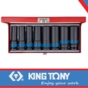 8PC DEEP IMPACT SOCKET SET METRIC BLACK.1/2"DR - KING TONY 4410MP01