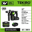 TEKIRO Cordles Rotary Hammer 20V SDS Plus XV Brushless