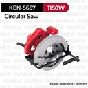 Heavy-Duty Circular Saw (7"/185mm 1150W) KEN-5657 Gergaji Kayu Serkel Sirkular Mata Bulat Kayu Papan Triplek Multiplek Durable Industrial High-Grade Milwaukee OEM
