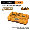 P20S Dual Rapid Charger (4A+4A) INGCO FCLI2082 Cas Fast Charge 2-Slot Baterai Output Max 8A Li-Ion Cordless Tools ex FCLI2024