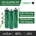 Glazing MP Green (Dark Grey 300 ml Neutral) Silicone Sealant Silikon Silen GLAZING IKA Hijau Lem Kaca & Aluminium Non-Asam Paintable Kualitas WACKER GP-N Kemasan Tabung - Netral Abu Gelap