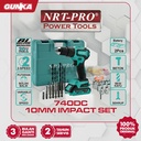 Brushless Impact Drill 20V (10 mm 2B1C) NRT-Pro 740DC Mesin Bor Tembok Impak Beton Baterai Lithium Besi Kayu