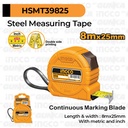 Measuring Tape (8 m) INGCO HSMT39825 Meteran Besi 25mm Steel Double Side Marking Metric Inch