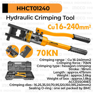 Hydraulic Crimping (70kN) INGCO HHCT01240 - Tang Press Skun Hidrolik