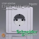 Stop Kontak Schuko SCHNEIDER NEO Putih Grey Silver