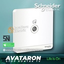 Stop Kontak TV SCHNEIDER AvatarOn Avatar On Putih Gold Dark Grey Wood