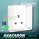 Stop Kontak AC SCHNEIDER AvatarOn Avatar On Putih Gold Dark Grey Wood